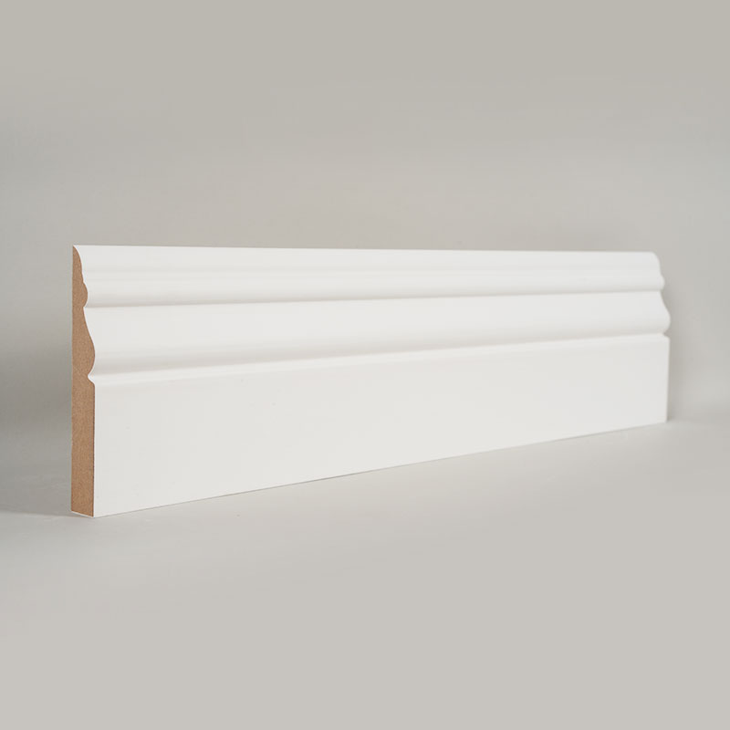 Battiscopa in MDF (primerizzato con stucco e bianco perla) 3/5' x 3 7/8'