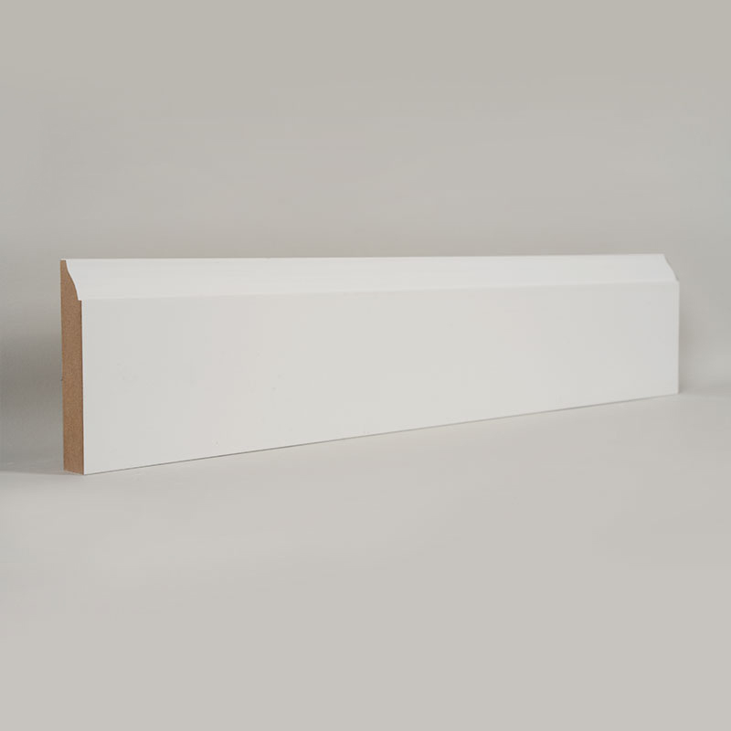 Battiscopa in MDF (primerizzato con stucco e bianco perla) 3/5' x 3 1/4'