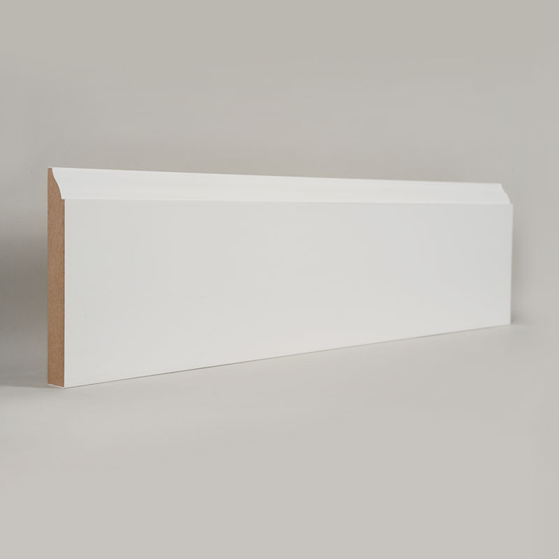 Battiscopa in MDF (primerizzato e bianco perla) 3/5' x 4 1/4'
