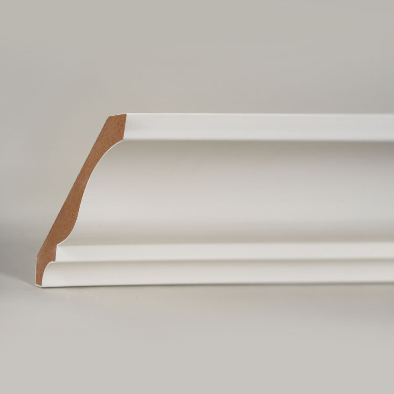Modanatura a corona in MDF (primerizzata con riempitivo e bianco perla) 3/5' x 4 1/4'