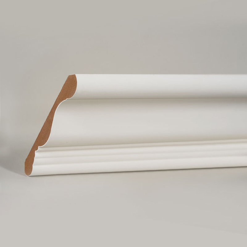 Modanatura a corona in MDF (primerizzata con riempitivo e bianco perla) 3/5' x 4 1/4'