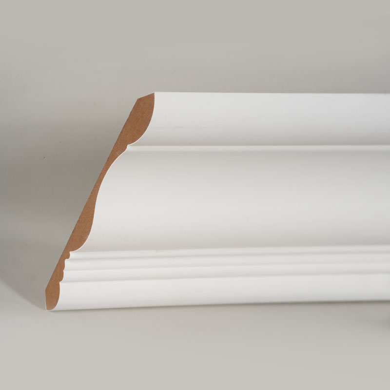 Modanatura a corona in MDF (primerizzata con riempitivo e bianco perla) 3/5' x 6'