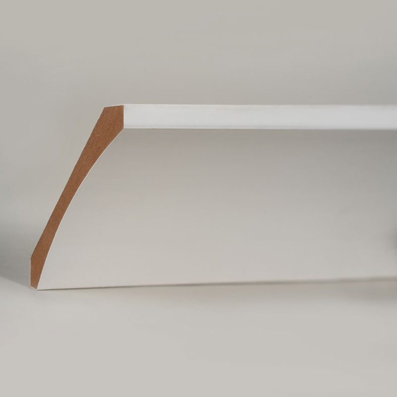 Modanatura a corona in MDF (primerizzata con riempitivo e bianco perla) 3/5' x 4 1/4'