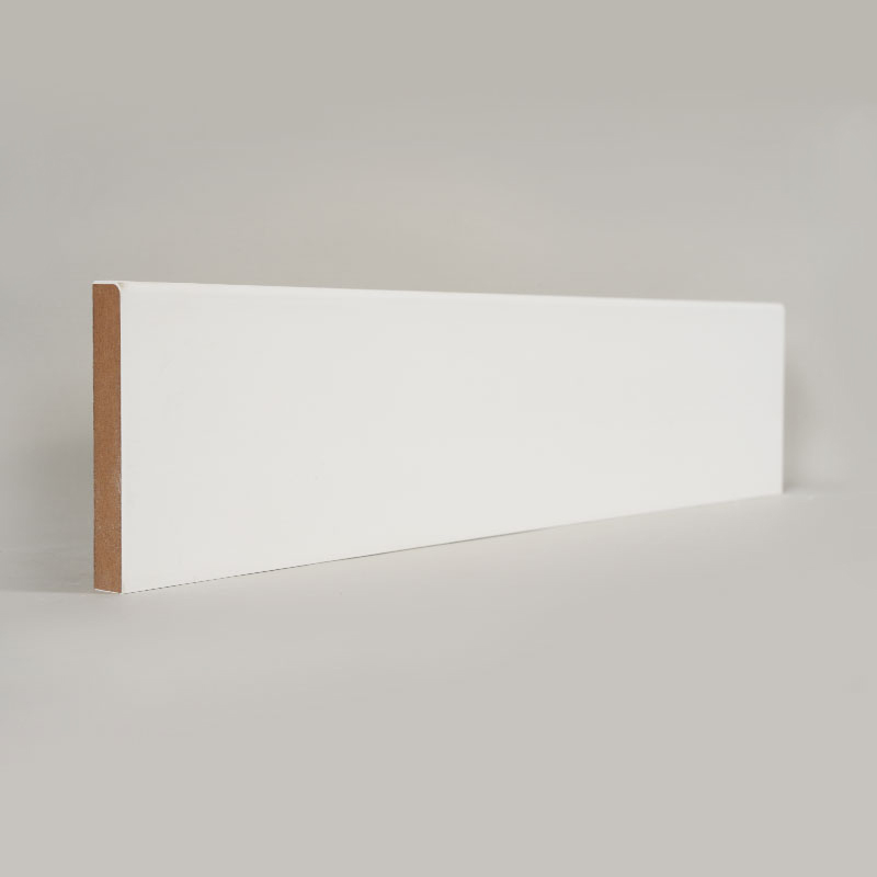Battiscopa in MDF (primerizzato con stucco e bianco perla)1/2' x 3 1/2'