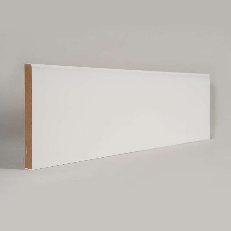 Battiscopa in MDF (primerizzato con stucco e bianco perla) 1/2' x 4 1/2'