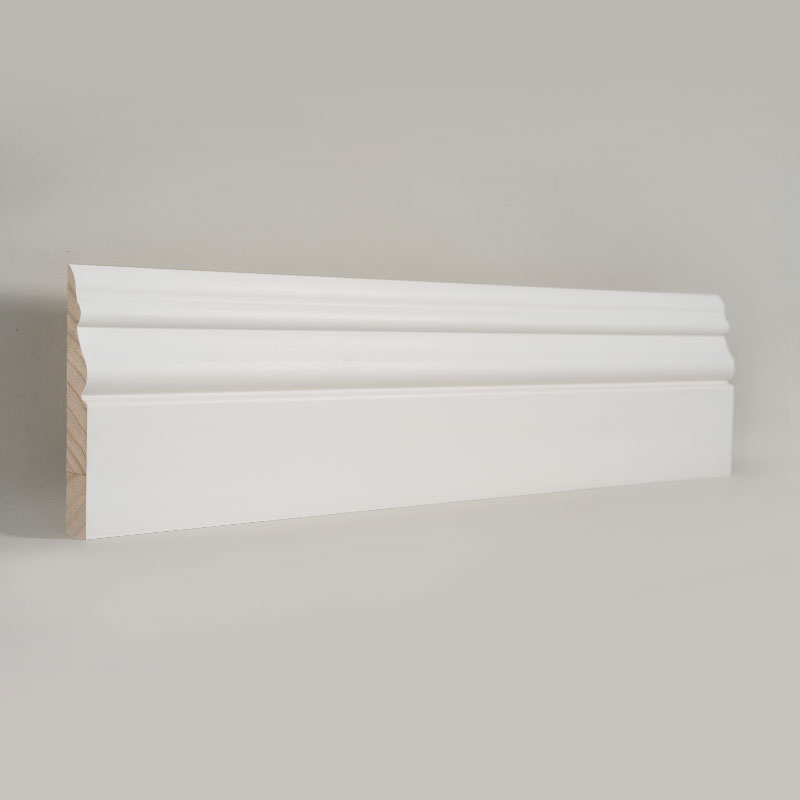Battiscopa in pino (primerizzato e bianco perla) 3/5' x 3 7/8'