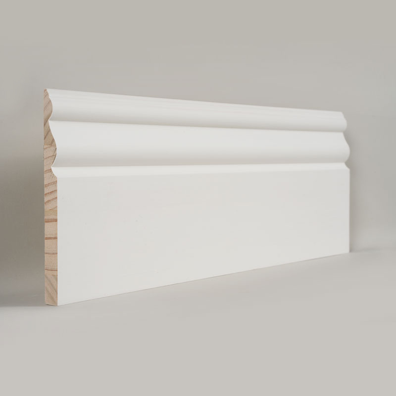 Battiscopa in pino (primerizzato con stucco e bianco perla) 3/5' x 6'
