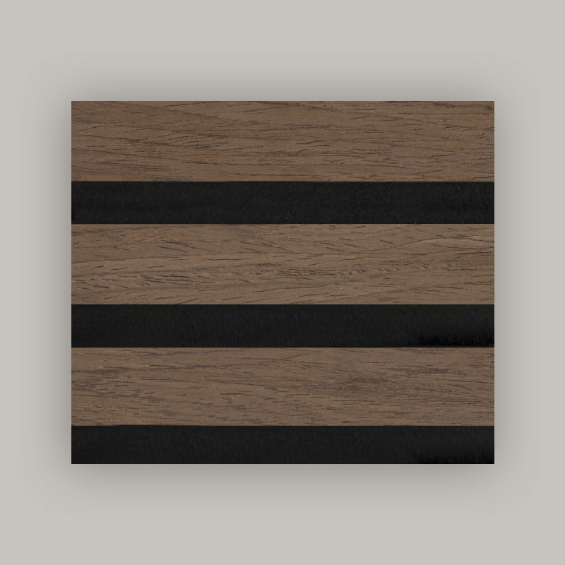 Pannello a griglia per parete/parete acustica (rivestito con impiallacciatura di legno ingegnerizzato su un lato) - Colore venature del legno 2400/2700 mm x 600 mm
