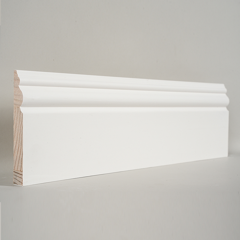 Battiscopa in pino (primerizzato e bianco perla) 3/5' x 4 1/2'