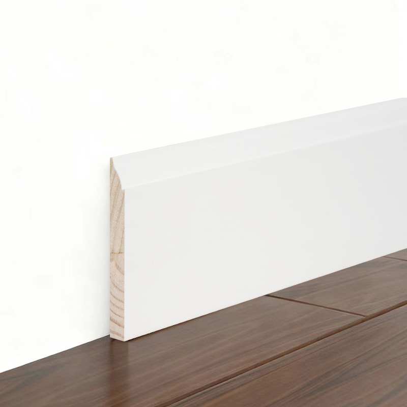 Battiscopa in pino (primerizzato e bianco perla) 3/5' x 4 1/4'