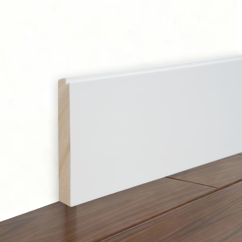 Battiscopa in legno di pino (primerizzato e verniciato) - Bianco 3/5' x 3 1/6' - A1