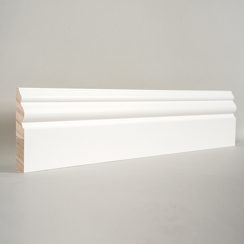 Battiscopa in pino (primerizzato e bianco perla) 3/5' x 3 7/16'