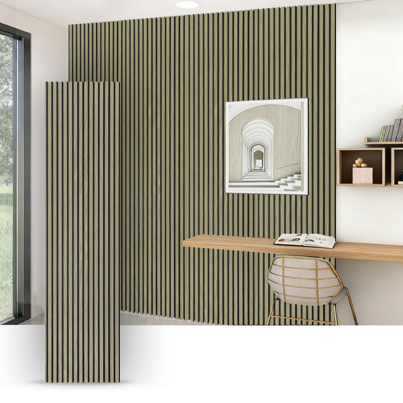 Pannello a griglia/parete acustica (rivestito in PVC su 3 lati) – Grana tessuto/grana pelle – 2400/2700 mm × 600 mm