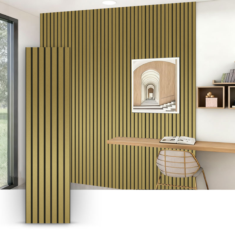 Pannello a griglia per parete/parete acustica (rivestito in PVC su un lato) - Colore metallizzato spazzolato 2400/2700 mm x 600 mm