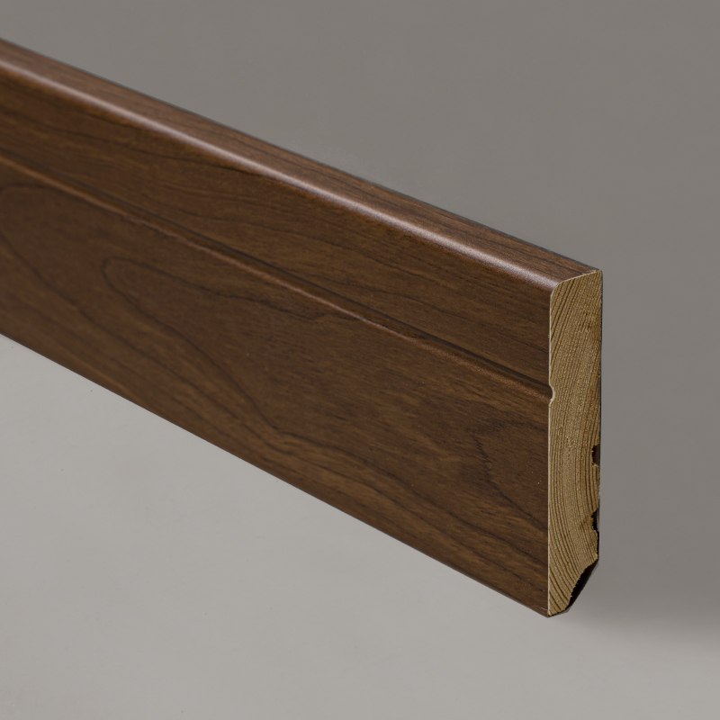 Battiscopa in legno massello (rivestito con impiallacciatura di noce nera + vernice) - Noce nera 3/5' x 3 1/6'