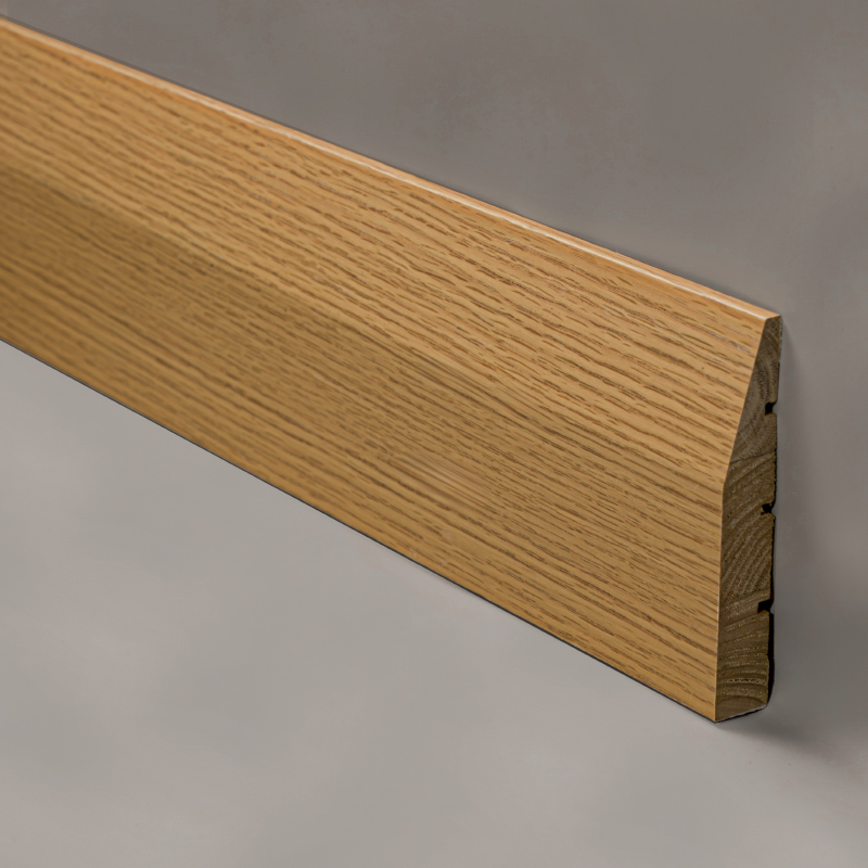 Battiscopa in legno massello (rivestito con impiallacciatura di quercia rossa + vernice) - Colore rovere 3/5