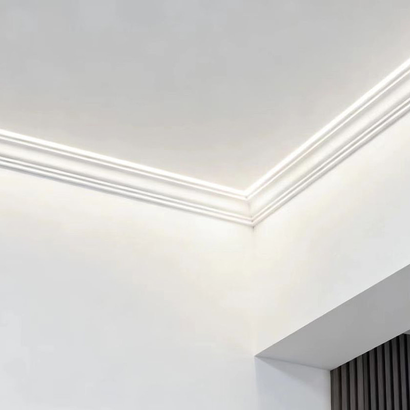 Modanatura a corona in MDF (primerizzata con riempitivo e bianco perla) 3/5' x 4 1/2'