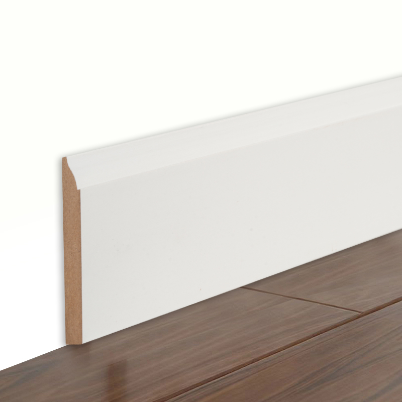 Battiscopa in MDF (primerizzato con stucco e bianco perla) 3/5' x 3 1/4'