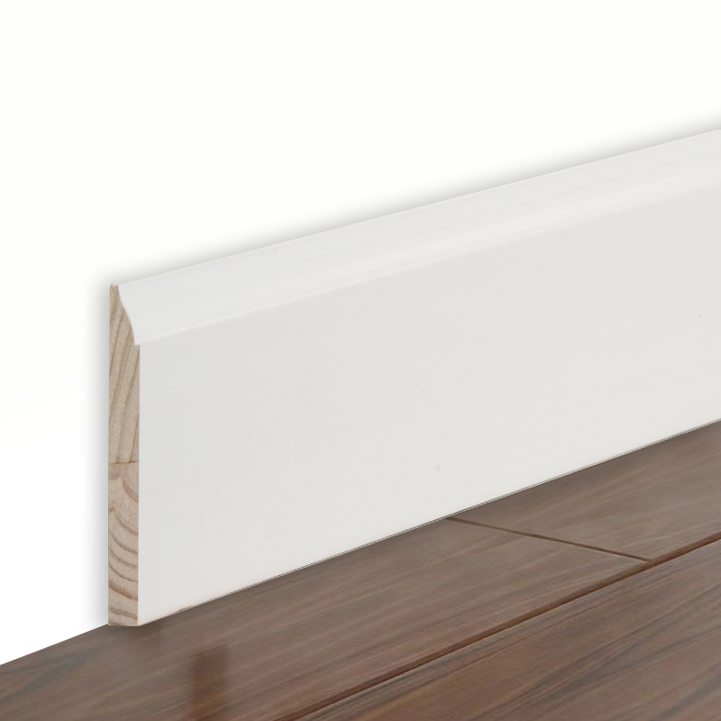 Battiscopa in pino (primerizzato e bianco perla) 3/5' x 3 1/4'