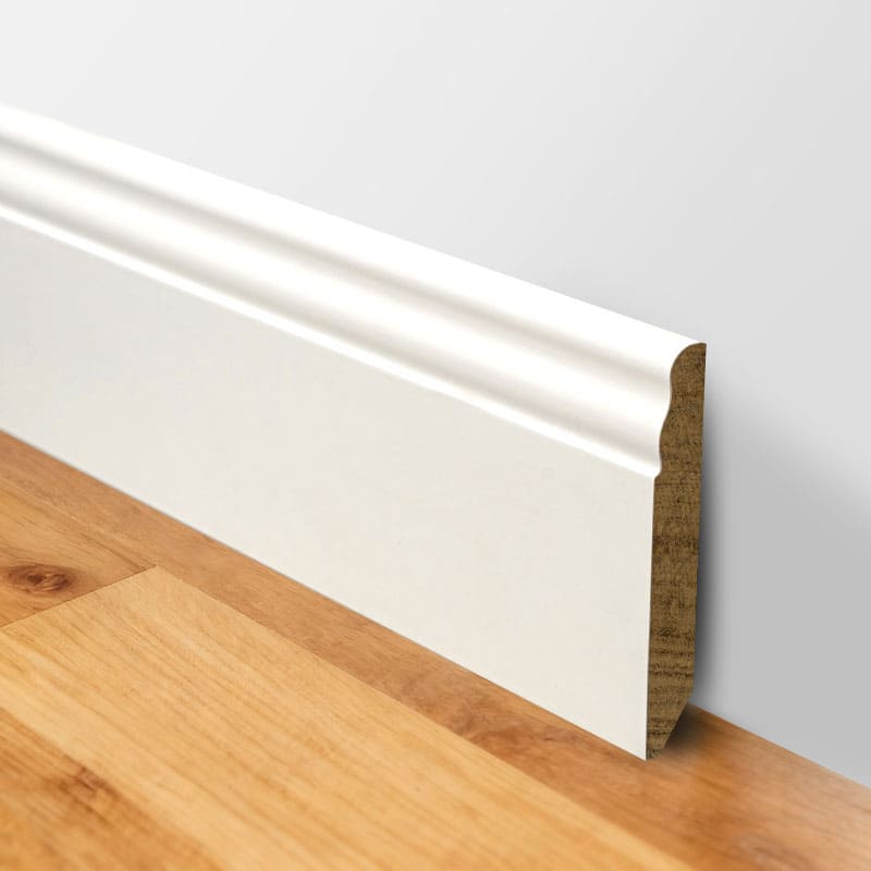 Battiscopa in legno massello (primerizzato e verniciato) - Bianco 3/5' x 3 15/16'